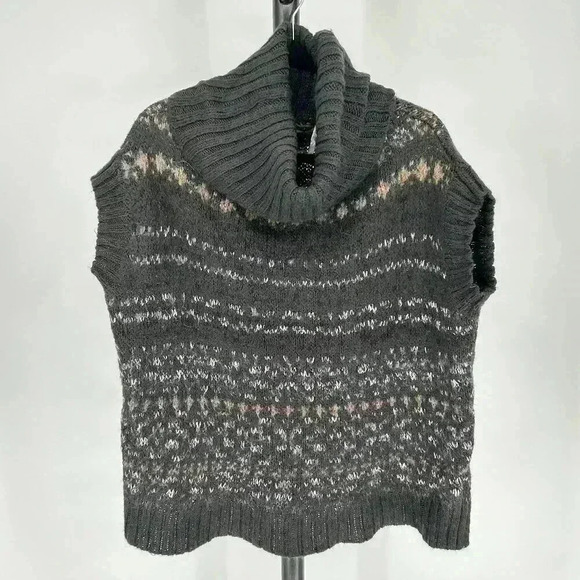 Free People Womens Sweater Snow Bunny Fair Isle‎ Short Sleeve Cowl Neck Size Sm - Picture 1 of 7